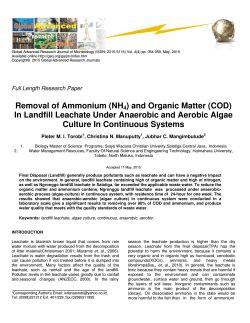 Removal of Ammonium (NH4) and Organic Matter (COD) In Landfill