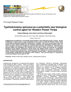 Typhlodromalus spinosus as a potentially new biological control