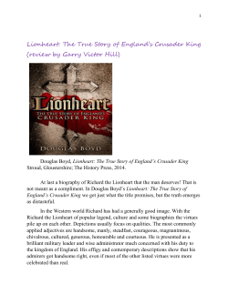 Lionheart: The True Story of England`s Crusader
