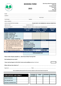 BOOKING FORM 2015 - Gate House Wood Touring Park