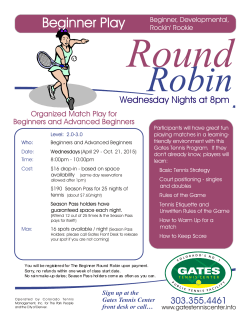 Beginner Round Robin - Gates Tennis Center