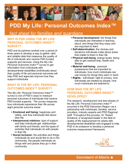 PDD My Life: Personal Outcomes Index
