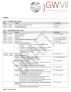 agenda day 1 â tuesday, may 5, 2015 day 2 â wednesday, may 6