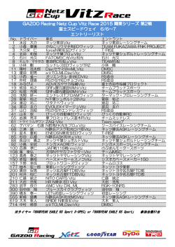 GAZOO Racing Netz Cup Vitz Race 2015 é¢æ±ã·ãªã¼ãº ç¬¬2æ¦ å¯å£«