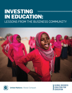 INVESTING IN EDUCATION: - Global Business Coalition for Education
