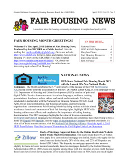 FAIR HOUSING NEWS - Greater Baltimore Community Housing