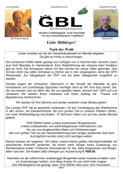Wahlergebnis - GBL Wienerwald