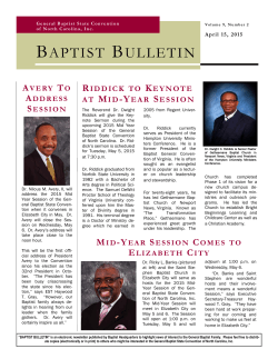 (Riddick To Keynote Mid Year). - General Baptist State Convention