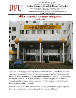 MBA (Hospital & Healthcare Management)