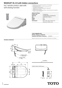 WASHLET GL 2.0 with hidden connections incl. remote