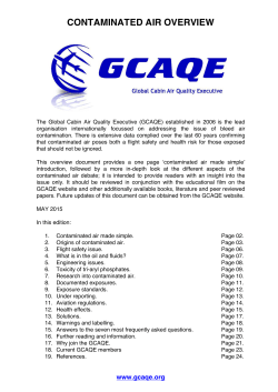 CONTAMINATED AIR OVERVIEW - Global Cabin Air Quality Executive
