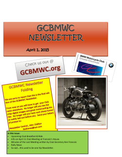 April 2015 Newsletter - Greater Cincinnati BMW Club