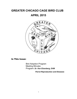 GREATER CHICAGO CAGE BIRD CLUB APRIL 2015