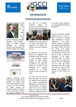 March 2015 Edition - The Gambia Chamber of Commerce & Industry