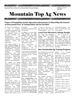 Mt. Top Ag Newsletter - Garrett County Economic Development