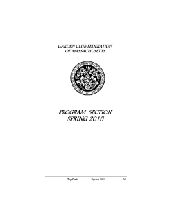 spring 2015 - The Garden Club Federation of Massachusetts, Inc.