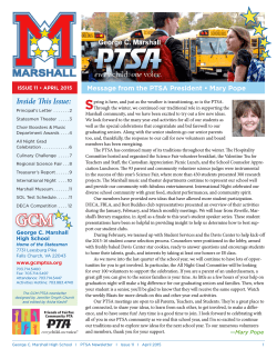 GCM PTSA Newsletter April 2015 - George C. Marshall High School