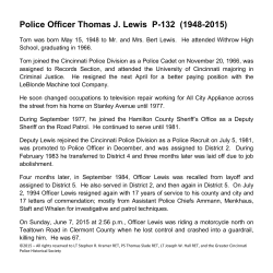 Police Officer Thomas J. Lewis P-132 (1948-2015)