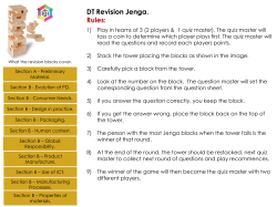 DT Revision Jenga. Rules: - GCSE Product Design Revision
