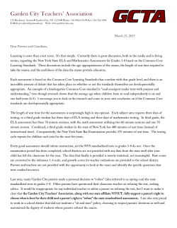 Letter to Parents - Garden City Teachers` Association