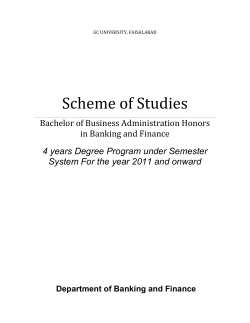 Scheme of Studies - Government College University Faisalabad