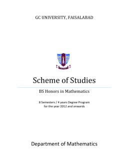 Scheme of Studies