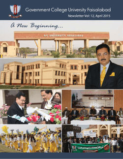 GCUF Newsletter 12 - Government College University Faisalabad