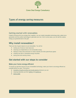 Types of energy saving measures