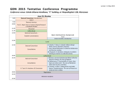 GDN 2015 Tentative Conference Programme