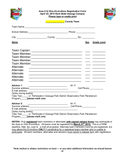 Ohio Envirothon Registration Form 2001