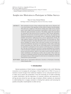 Insights into Motivation to Participate in Online Surveys