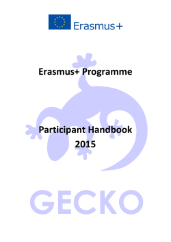 Erasmus+ Programme Participant Handbook 2015