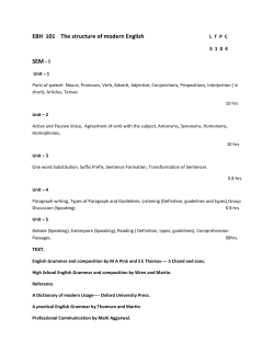 BA English (Hons) Syllabus