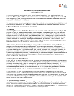Transforming Education for a Shared Global Future Asia Society