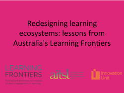 Redesigning learning ecosystems: lessons from Australia`s Learning