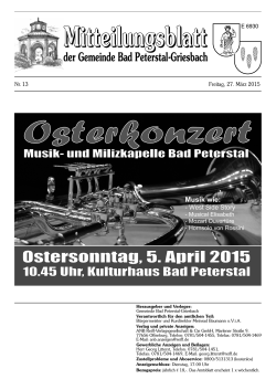Mitteilungsblatt M 6930 - von Bad Peterstal