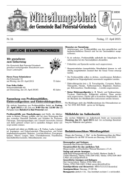 Mitteilungsblatt M 6930 - von Bad Peterstal