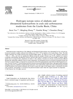 Hydrogen isotope ratios of aliphatic and diterpenoid hydrocarbons