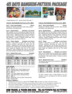 4 days bangkok-pattaya - GEM Travel & Tour Sdn Bhd