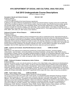 Fall 2015 Undergraduate Course Descriptions