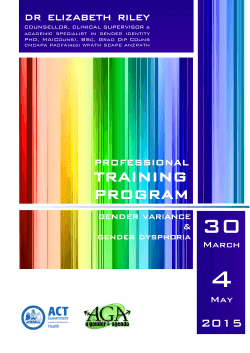 Gender dysphoria and diversity training program (Dr Elizabeth Riley)