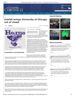 Exhibit brings University of Chicago out of closet