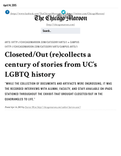 Closeted/Out (re)collects a century of stories from UC`s LGBTQ history