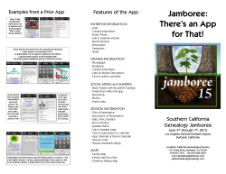 Mobile App Brochure - Genealogy Jamboree