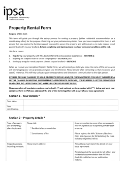 Property Rental Form - IPSA General Election website