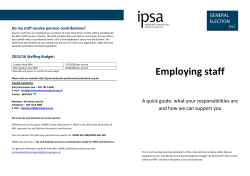 Employing Staff Quick Guide - IPSA General Election website