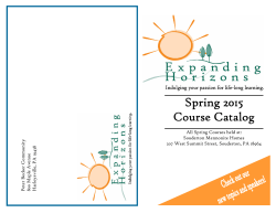 Spring 2015 Spring 2015 Course Catalog Course Catalog