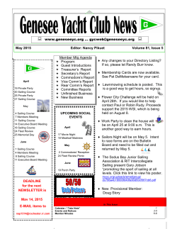 May Newsletter - Genesee Yacht Club