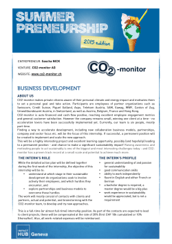 Job profile - CO2 Monitor