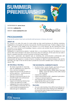 Job profile - My Babyville 2